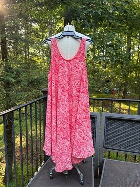 Ana & Kate Sleeveless Pink Paisley Swing Dress sz One size fits most